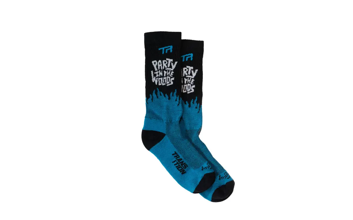 Transition Party In The Woods Wool Blue Socks 1