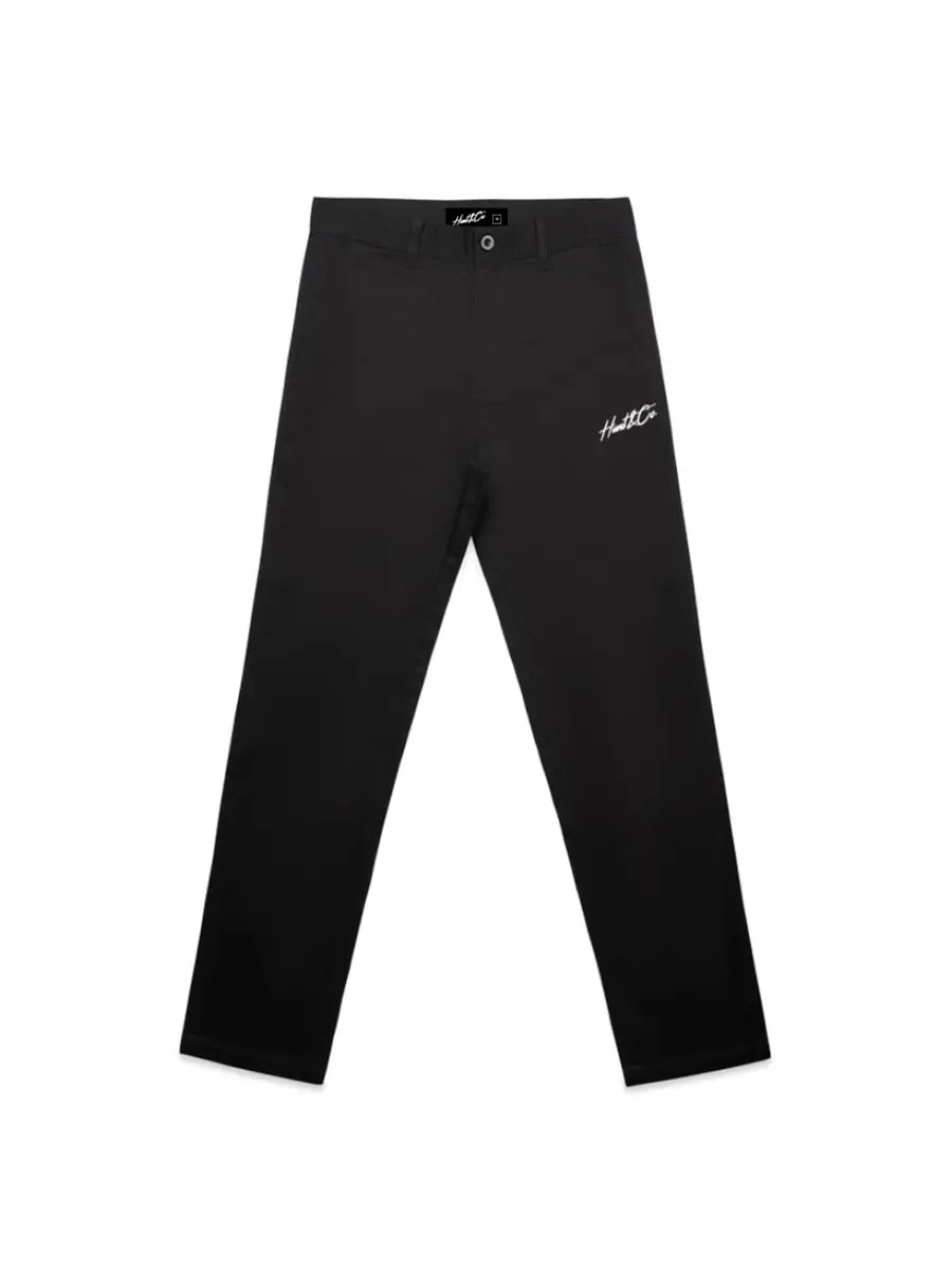 Chino Straight Leg Pants - Black 1