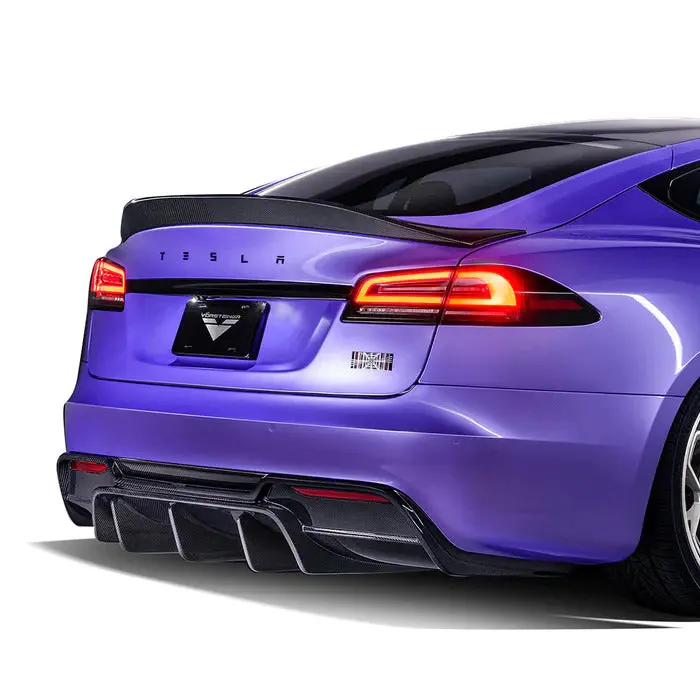 Vorsteiner Tesla Model S Plaid Aero Rear Diffuser Carbon Fiber 1