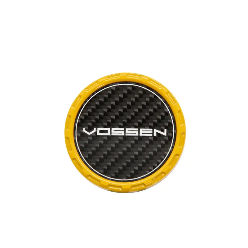 Classic Carbon Billet Sport Cap For Vf & Hf Series Wheels (Canary Yellow) - Twill Weave Carbon 1