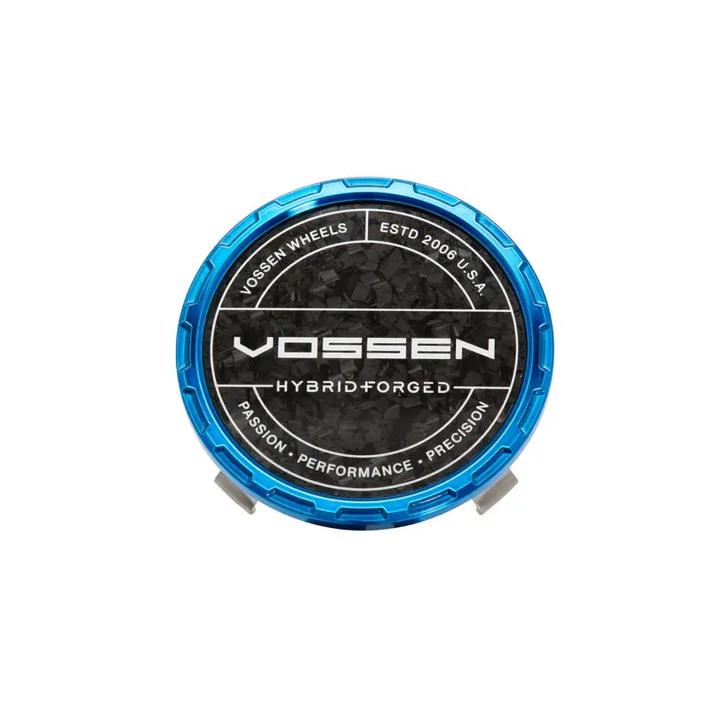Hybrid Forged Carbon Billet Sport Cap For Vf & Hf Series Wheels (Fountain Blue) - Forged Carbon 1