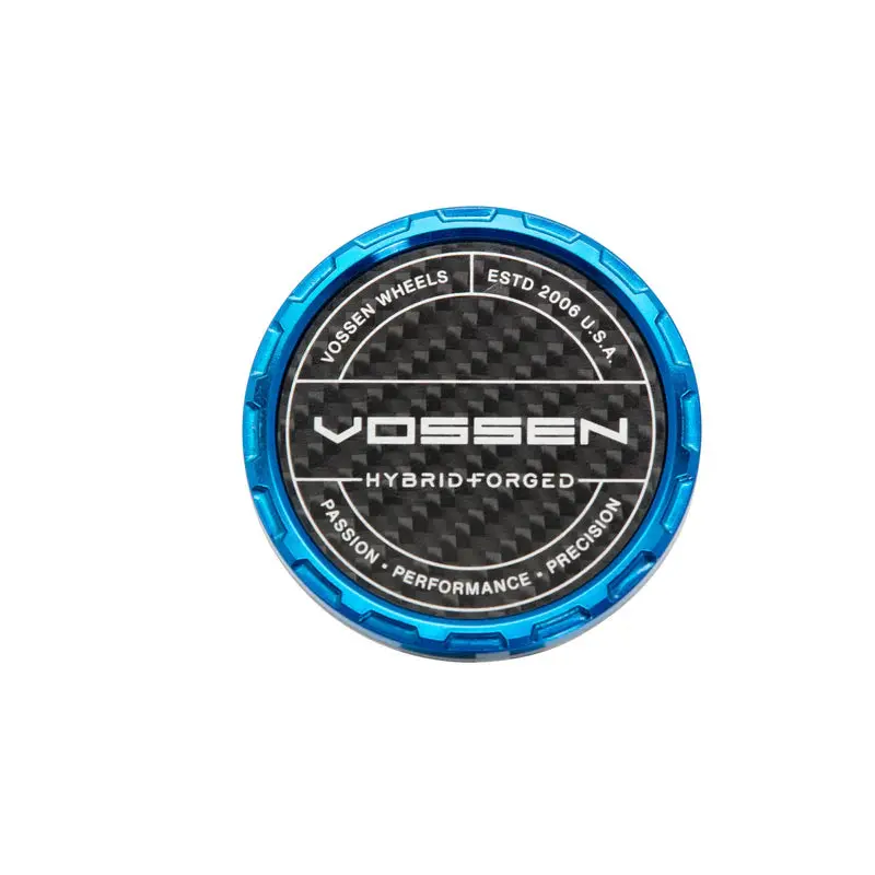 Carbon Hybrid Forged Billet Sport Cap For Vf & Hf Series Wheels (Fountain Blue) - Twill Weave Carbon 1