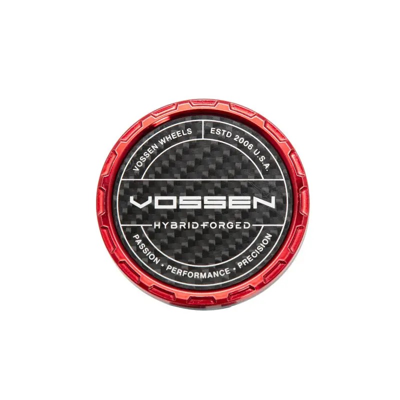 Carbon Hybrid Forged Billet Sport Cap For Vf & Hf Series Wheels (Vossen Red) - Twill Weave Carbon 1