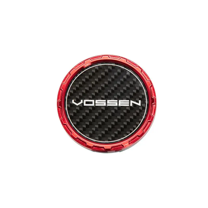Classic Carbon Billet Sport Cap For Vf & Hf Series Wheels (Vossen Red) - Twill Weave Carbon 1