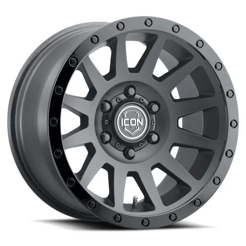 Icon Compression 18X9 6X5.5 25Mm Offset 6In Bs 95.1Mm Bore Double Black Wheel 1