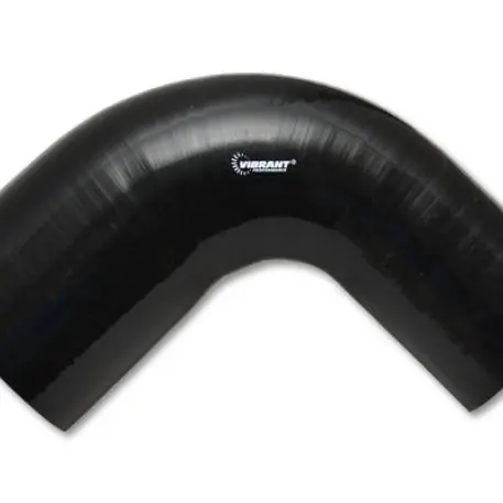 Vibrant 1.75In Id X 2In Id X 4In Long Gloss Black Silicone 90 Degree Transition Elbow 1