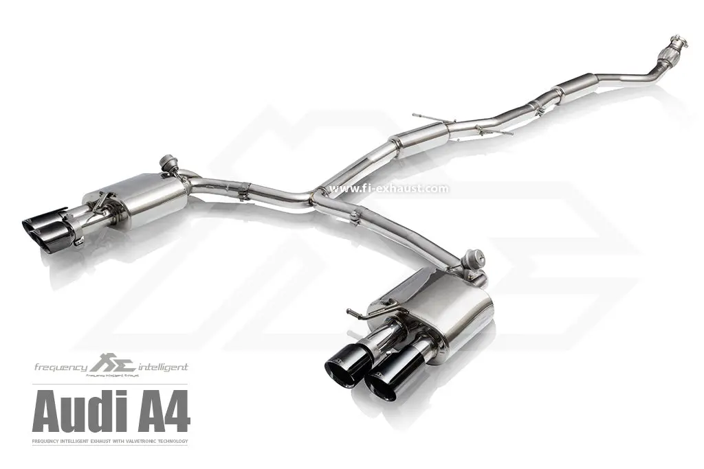 Fi Exhaust Audi A4 / A5 (B8) Front Pipe + Mid Y Pipe + Rear Mufflers + Quad Tips 1