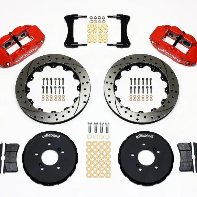 Wilwood Narrow Superlite 6R Front Hat Kit 12.88In Drill Red Honda S2000 1