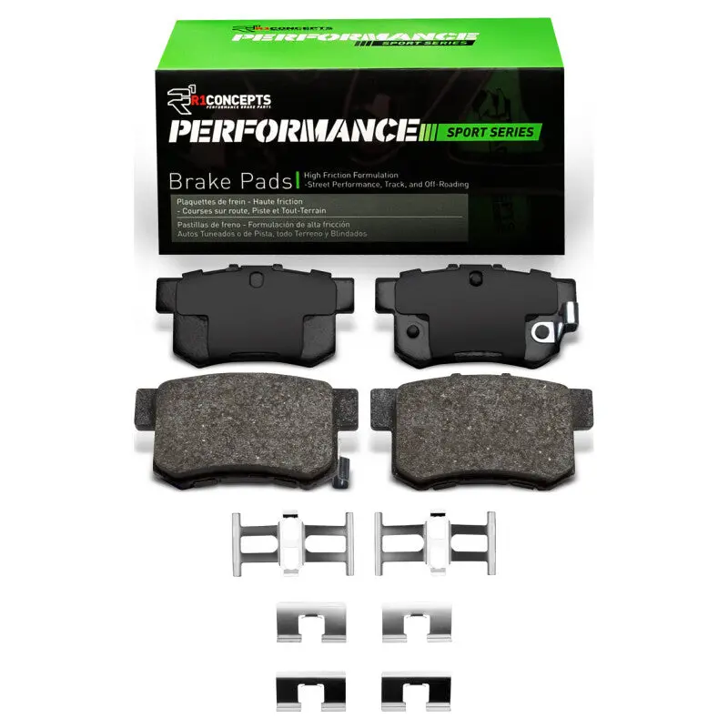 R1 1987-2022 Acura Tsx Rear R1 Performance Sport Pads & Hardware Kit 1