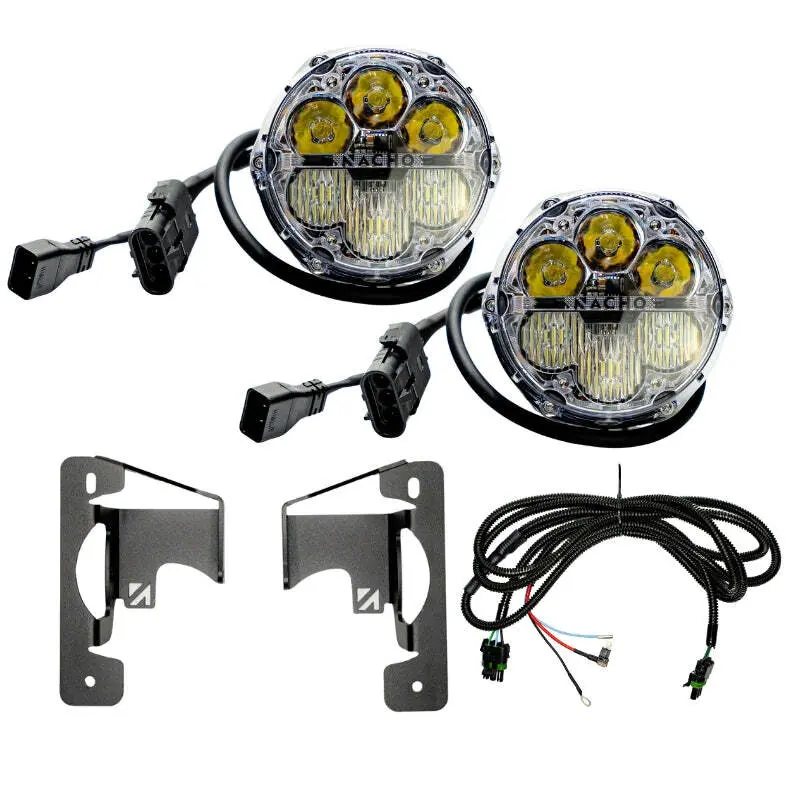 Nacho Lighting Jeep Jl/Jtnacho Sae Only White Plug N Play Fog Light Kit (3Pc Bumper Kit) 1