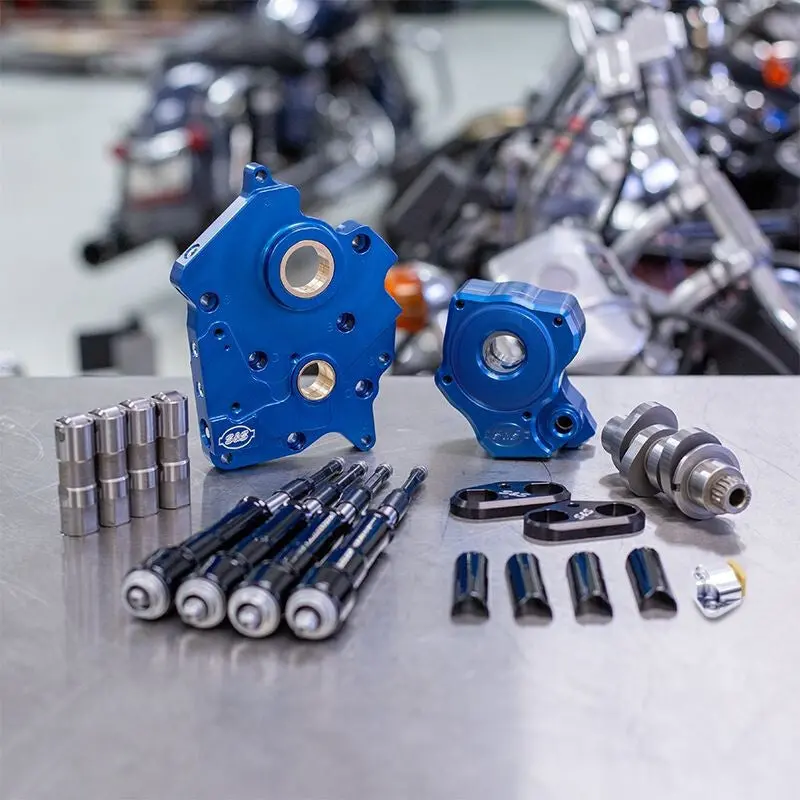 S&S Cycle 2017+ Oil Cooled M8 Models Chain Drive 475C Cam Chest Kit W/ Blk Pushrod Tubes - Incl. Vvt 1