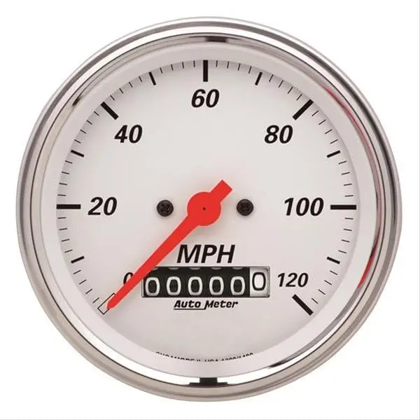 Autometer 1379 Arctic White Analog Speedometer With Classic Dial Styling 1