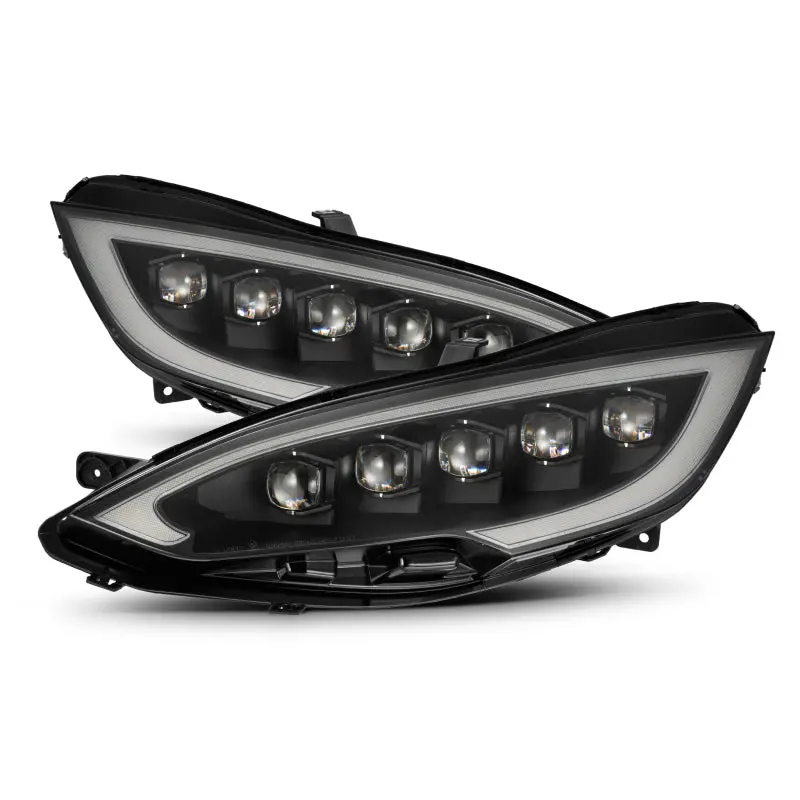 Alpharex 12-21 Tesla Model S Nova-Series Led Proj Headlights Blk W/Activtn Light & Seq.Sig / Sb Drl 1
