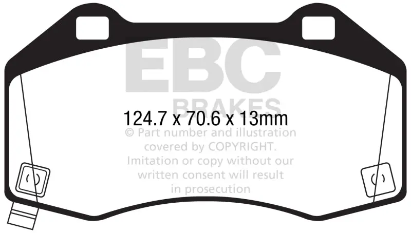 Ebc 2017+ Fiat 124 Spider 1.4L Turbo Abarth Greenstuff Front Brake Pads 1