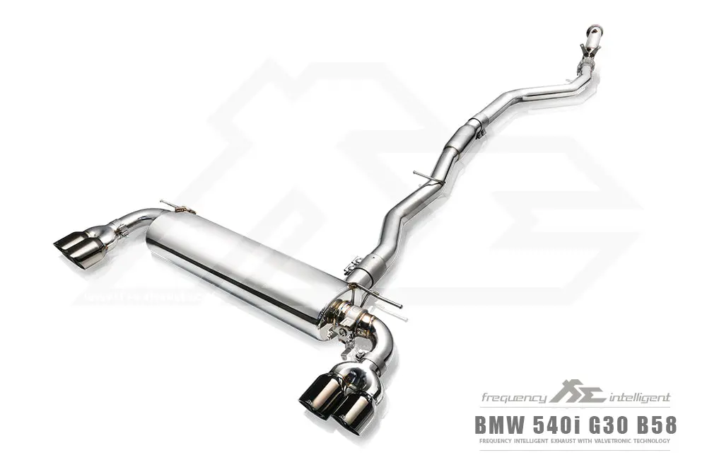 Fi Exhaust Bmw 540I G30 Front Pipe + Mid Pipe + Valvetronic Mufflers + Quad Tips 1