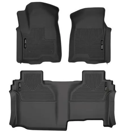 Husky Liners 19-24 Chevy Silverado1500/Gmc Sierra1500 X-Act Front + 2Nd Seat Floor Liner Set-Black 1