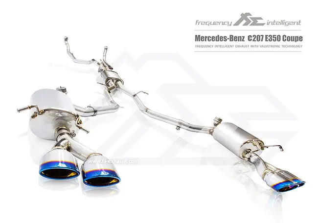 Fi Exhaust Mercedes-Benz E350 Coupe Mid X Pipe + Valvetronic Mufflers + Quad Tips 1
