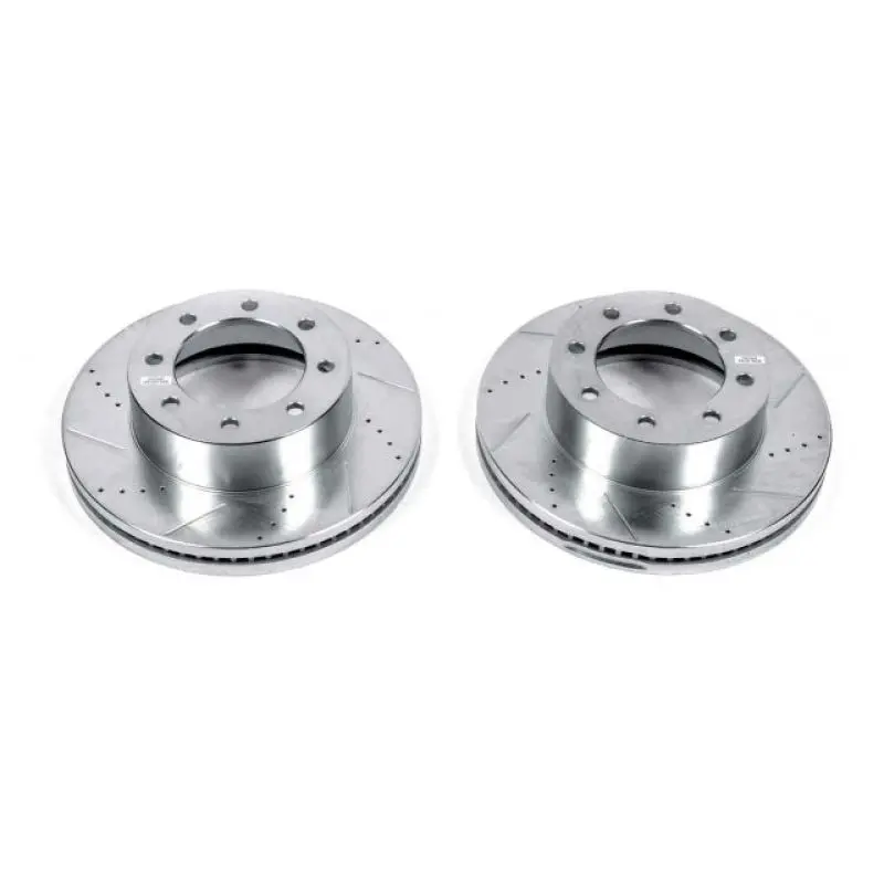 Power Stop 13-16 Ford F-450 Super Duty Front Drilled & Slotted Rotor - Pair 1