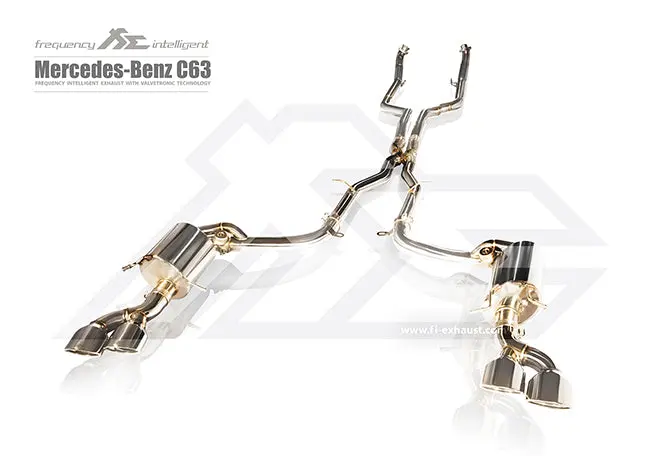 Fi Exhaust Mercedes-Benz C63 Amg Mid X Pipe + Valvetronic Mufflers + Quad Tips 1
