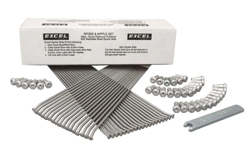 Excel Front Spoke/Nipple Set (W/ Wrench) - 9 Gauge / 36 Qty - Silver 1