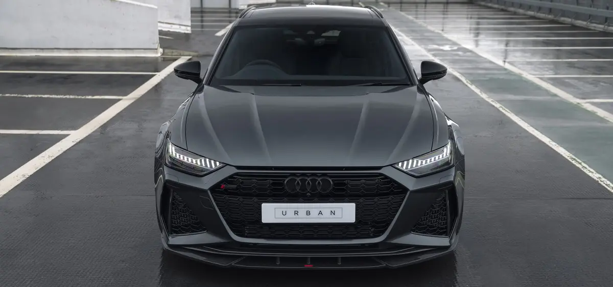 Urban Automotive Rs6 C8 Visual Carbon Fibre Front Bumper Splitter With Urban Branding 1
