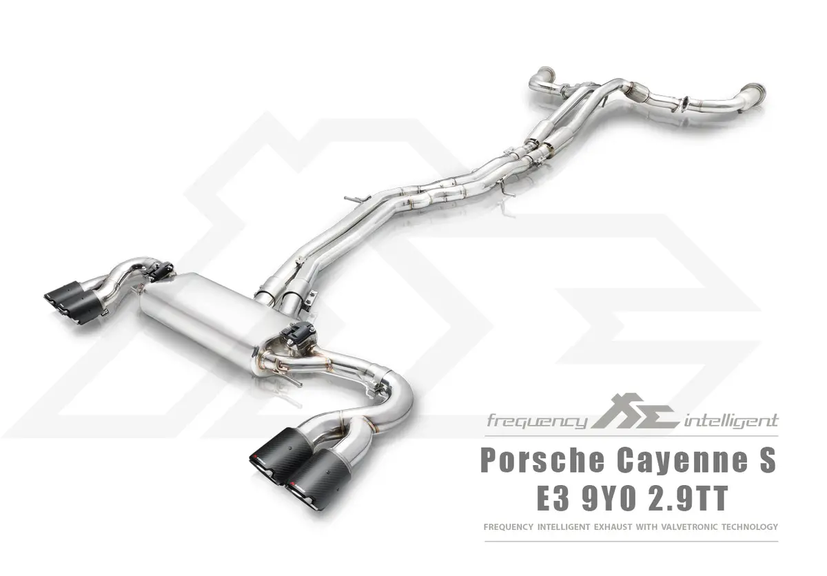 Fi Exhaust Porsche 9Y0 Cayenne S 2.9Tt Mid X Pipe + Valvetronic Mufflers + Quad Tips 1