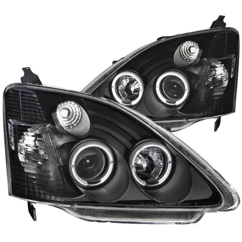 Anzo 2002-2004 Honda Civic Projector Headlights W/ Halo Black 1