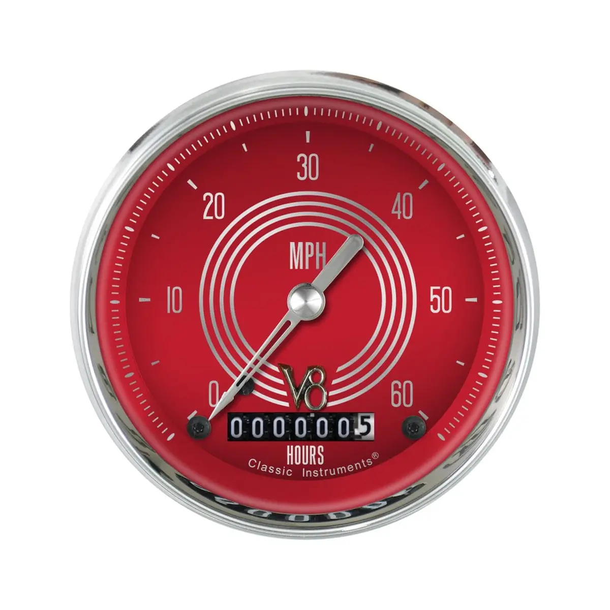 Classic Instruments Lsv8Rs V8 Red Steelie Speedometer With Retro Styling 1