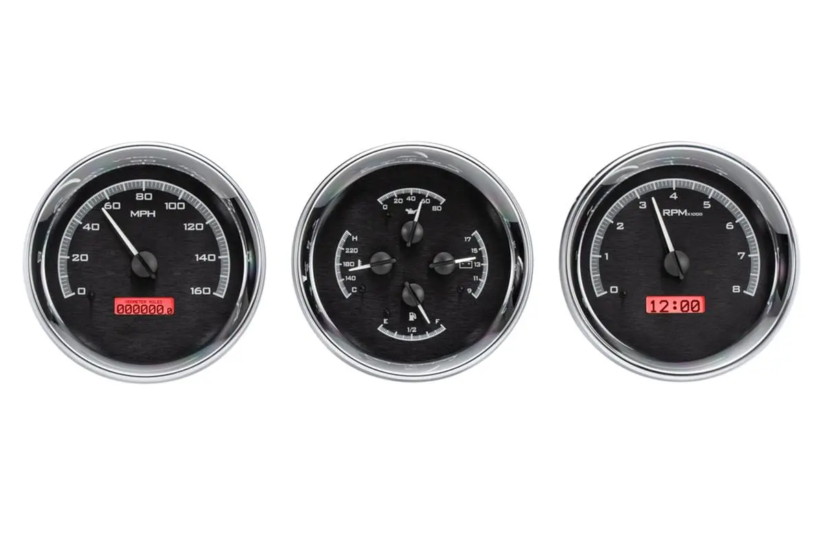 Dakota Digital Vhx-1020-K-R Universal Round Analog Gauge Kit 1