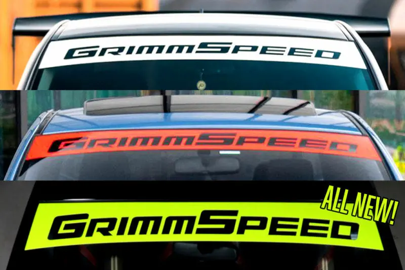 Grimmspeed 2002+ Subaru Wrx/Sti / 05-09 Legacy Gt Windshield Banner 43In. - White 1