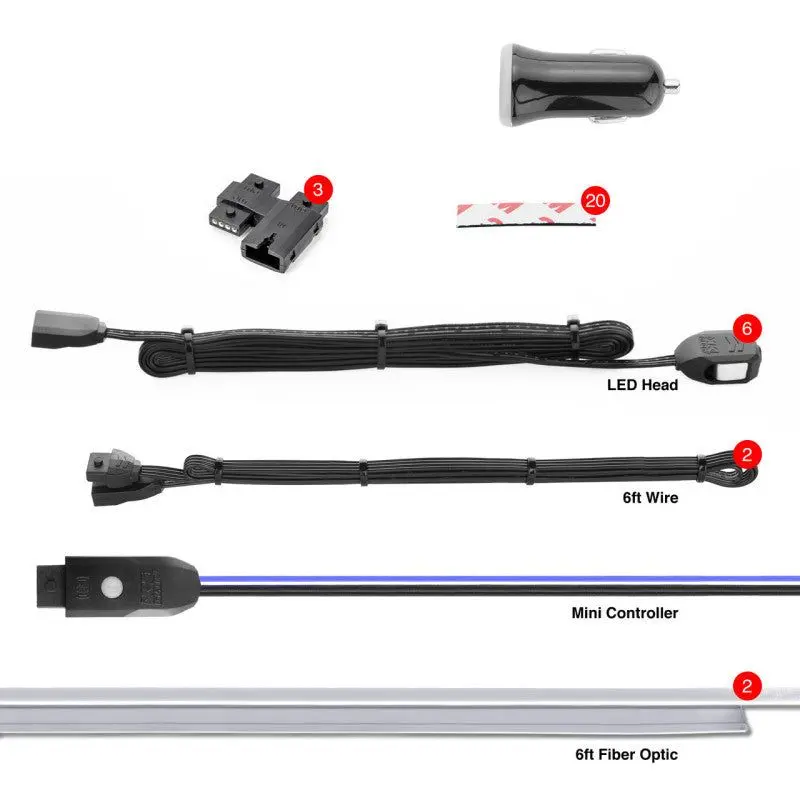Xk Glow Fiber Optic Roll 6Pc Led Head Xkchrome Controlled Fiber Optic Led Accent Light Kit 2Pc 6Ft 1
