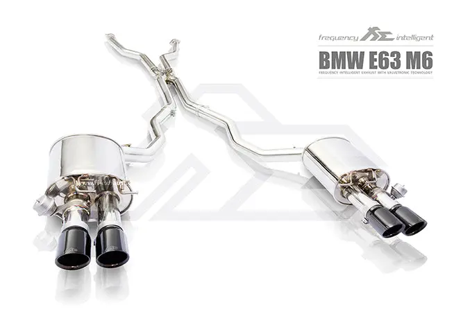Fi Exhaust Bmw M6 E63/E64 Front Pipe + Mid X Pipe + Valvetronic Mufflers + Quad Tips 1