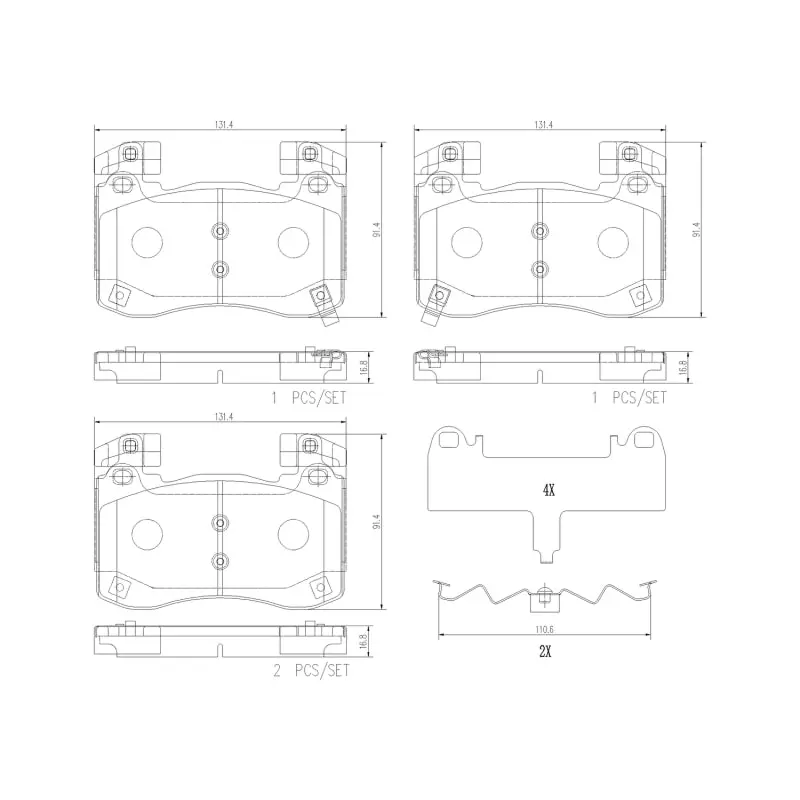 Brembo 19-22 Genesis G70/18-22 Kia Stinger Front Nao Brake Pad 1