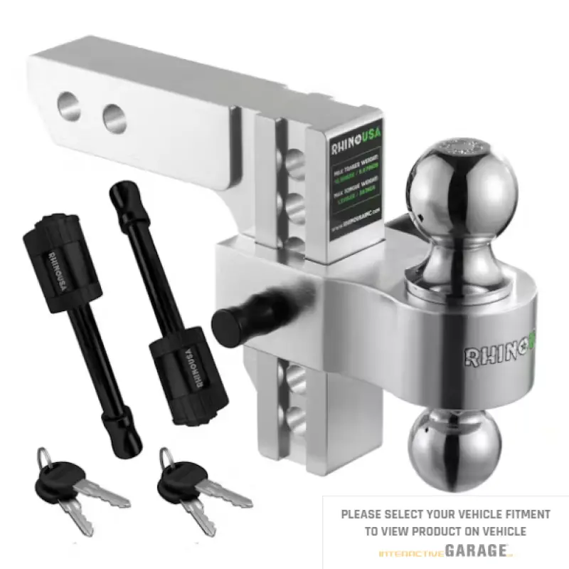 Rhino Usa 8In Heavy Duty Drop Hitch - 2.5In (Silver) 1