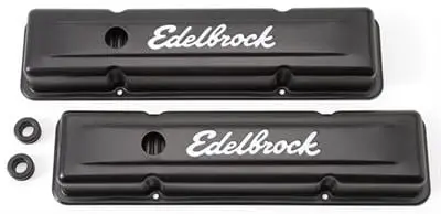 Edelbrock Signature Series Matte Black Valve Covers – Billet Aluminum Design (4443) 1