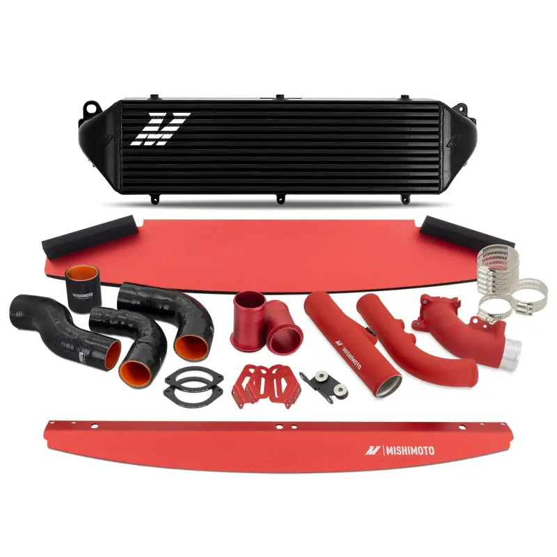 Mishimoto 2023+ Toyota Gr Corolla Intercooler & Pipe Kit - Black Cooler - Red Pipes 1