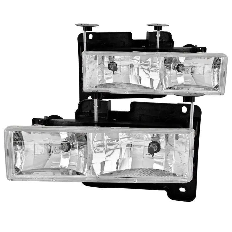 Anzo 1988-1998 Chevrolet C1500 Crystal Headlights Chrome 2