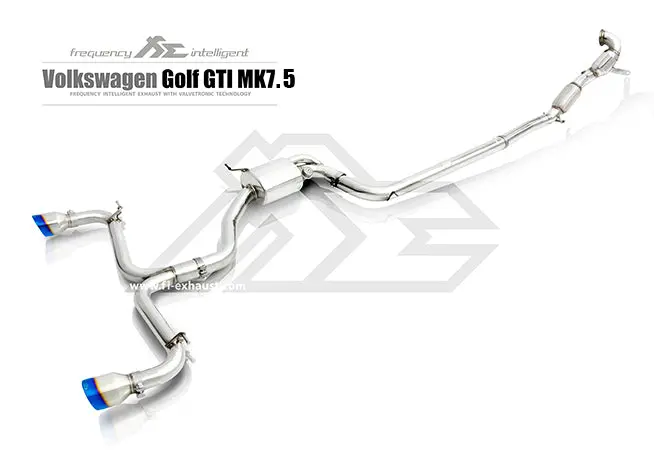 Fi Exhaust Vw Golf Gti Mk7.5 Front Pipe + Rear Pipe + Mid Valvetronic Mufflers + Dual Tips 1