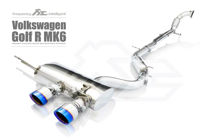 Fi Exhaust Vw Golf R20 Mk6 Rear Pipe + Mid Valvetronic Mufflers + Dual Tips 1