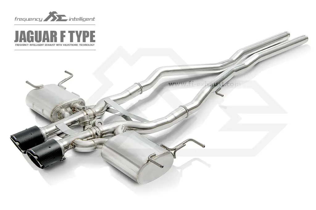 Fi Exhaust Jaguar F-Type V6 Mid Pipe + Valvetronic Mufflers + Dual Tips 1