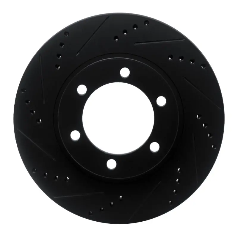 R1 03-09 Lexus Gx470 Front Left Drilled & Slotted Black Brake Rotor 1