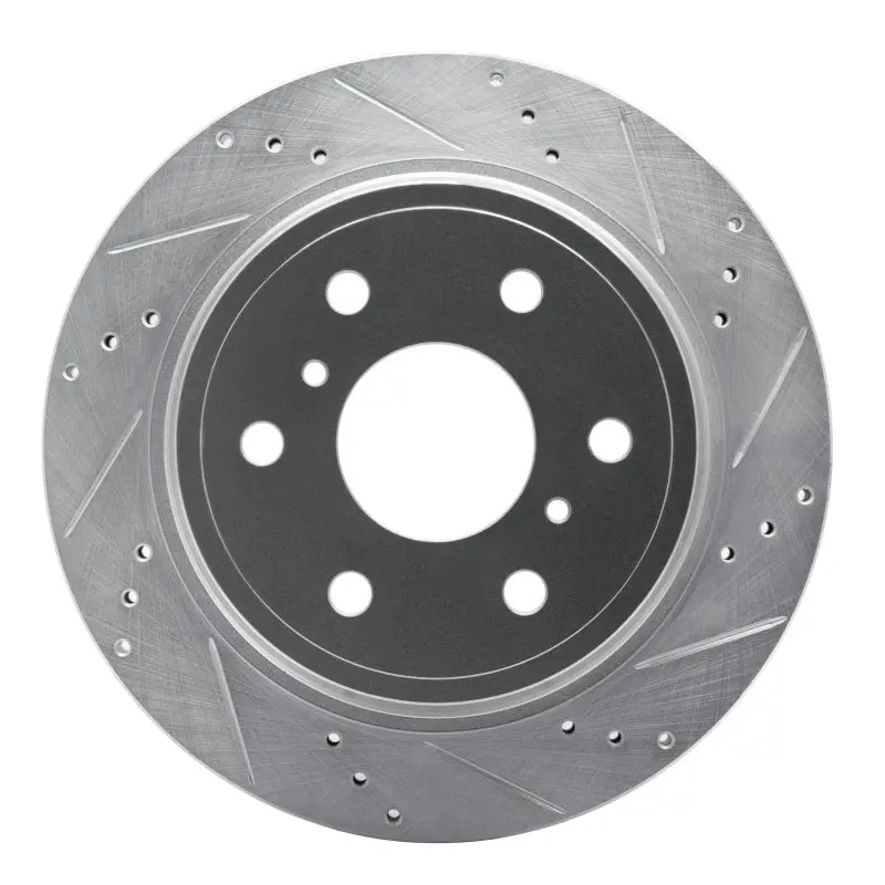 R1 07-20 Cadillac Escalade Esv Rear Right Drilled & Slotted Silver Brake Rotor 1