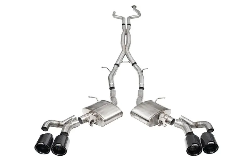 Corsa 2022-25 Caddy Ct5 V Blackwing 3In. Cat-Back W/ Act. Exh. - Dbl X-Pipe - Twin 4.5In. Blkcf Tips 1