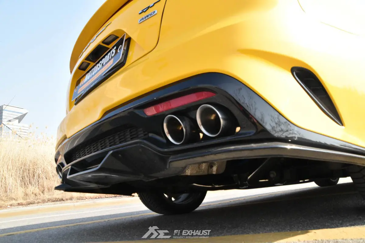 Fi Exhaust Kia Stinger Gt Front Pipe + Mid X Pipe + Valvetronic Mufflers + Quad Silver Tips 1