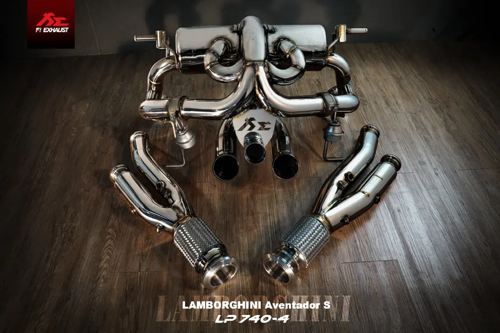 Fi Exhaust Lamborghini Aventador S Lp740-4 Catback Mufflers + Ultra High Flow Pipe + Heat Protector For Cat Pipe 1