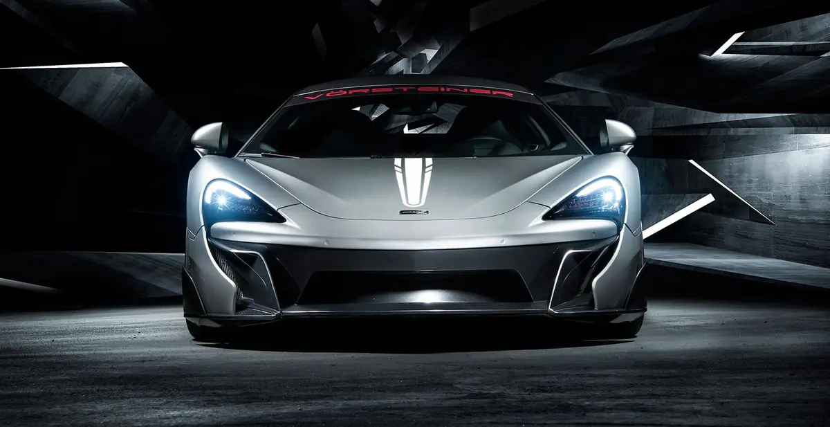 Vorsteiner 570-Vx Aero Front Bumper W/ Front Splitter Carbon Fiber Pp 2X2 Glossy For Mclaren 570S 1