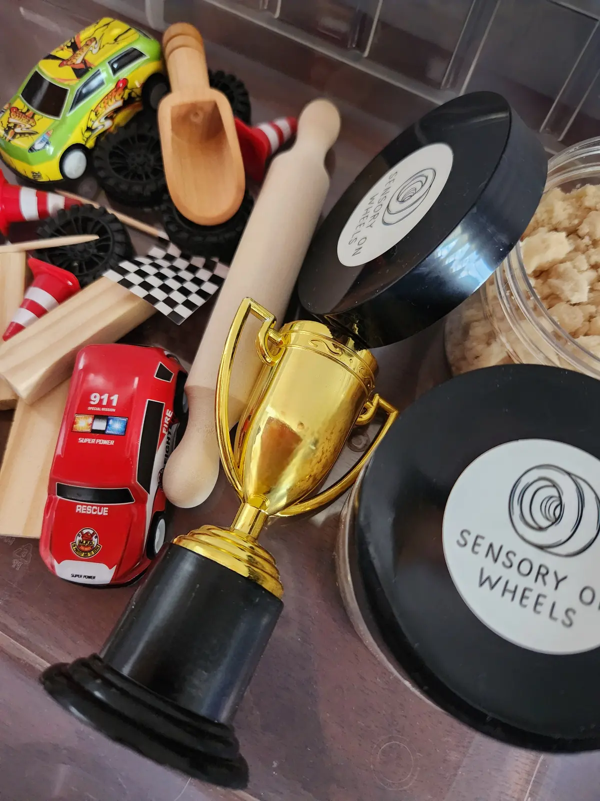 Race Car Sensory Bin 1