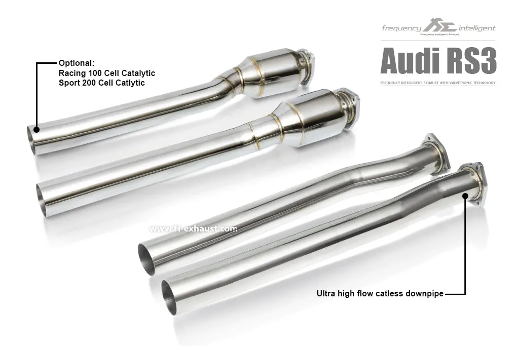 Fi Exhaust Audi Rs3 (8V) Sportback Ultra High Flow Downpipe + Mid Pipe + Valvetronic Mufflers + Dual Tips 4