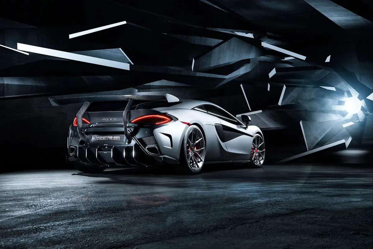 Vorsteiner 570-Vx Aero Rear Bumper W/ Rear Diffuser Carbon Fiber Pp 2X2 Glossy For Mclaren 570S 1