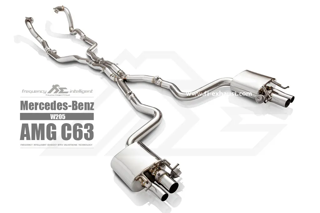 Fi Exhaust Mercedes-Benz C63 Amg Front Pipe + Mid X Pipe + Valvetronic Mufflers (Vacuum Valve) 1